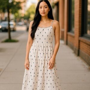 Womens Splendid White Tiered Maxi Dress XS